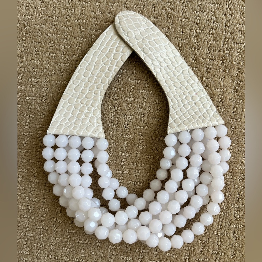 Fairchild Baldwin White/Cream Multi-Strand Beaded Necklace